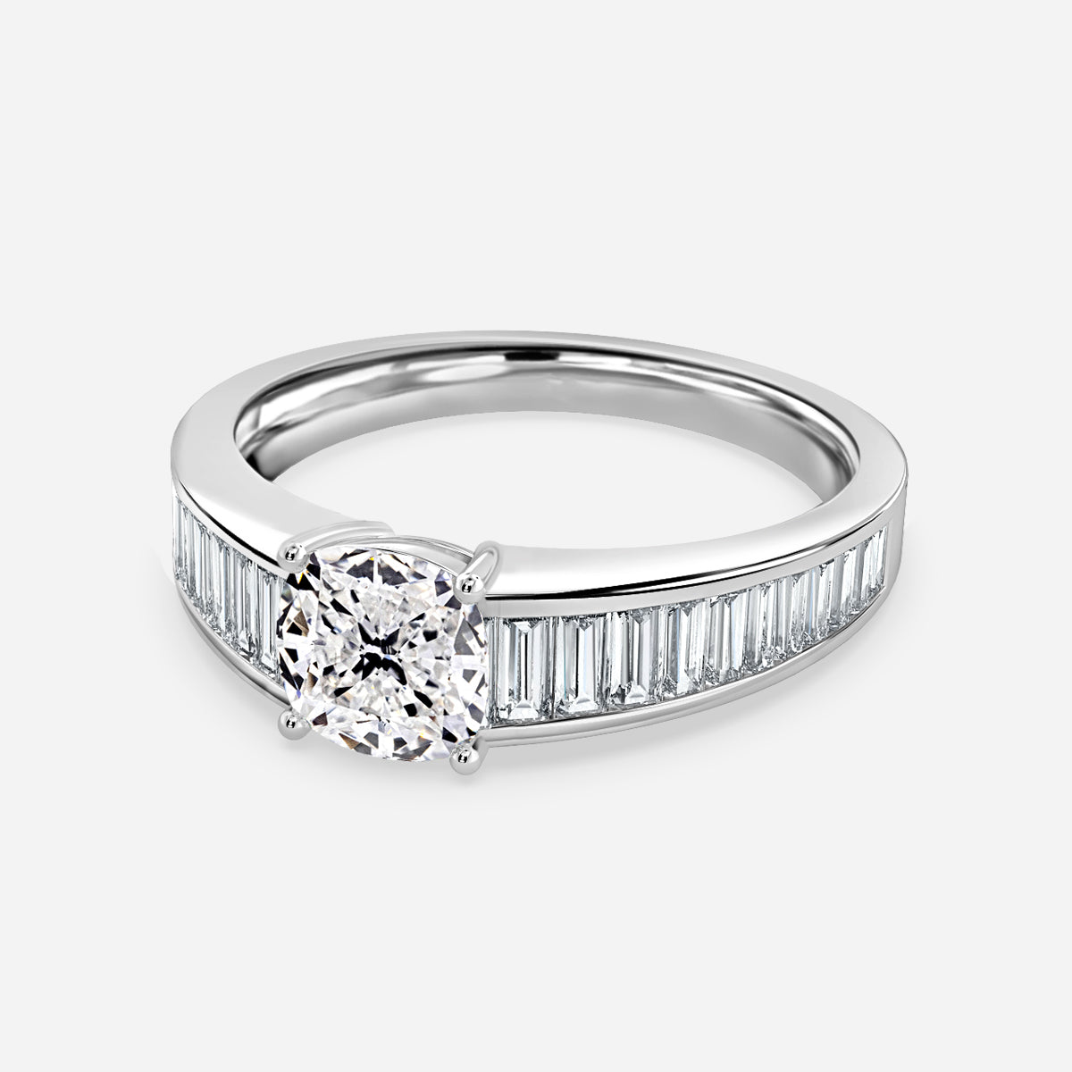 Zelia Cushion Unique Moissanite Engagement Ring