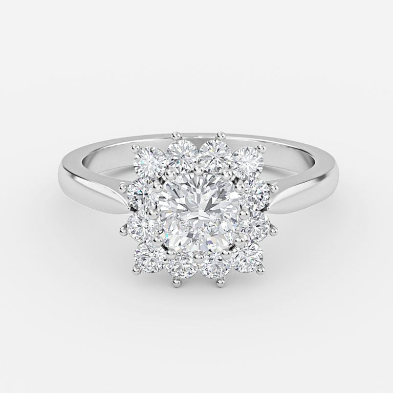 Vesper Cushion Cluster Moissanite Engagement Ring