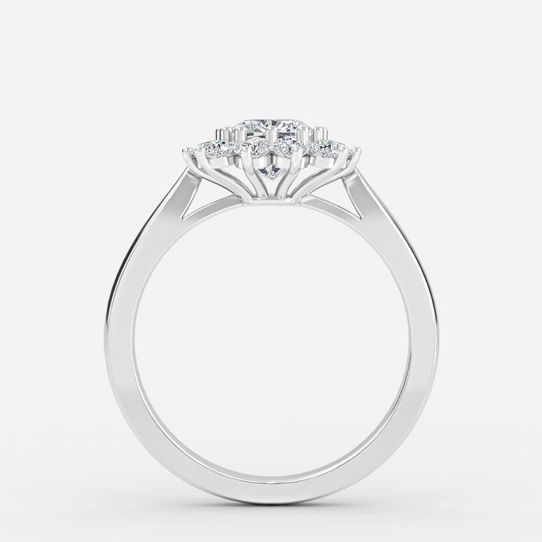 Vesper Cushion Cluster Moissanite Engagement Ring