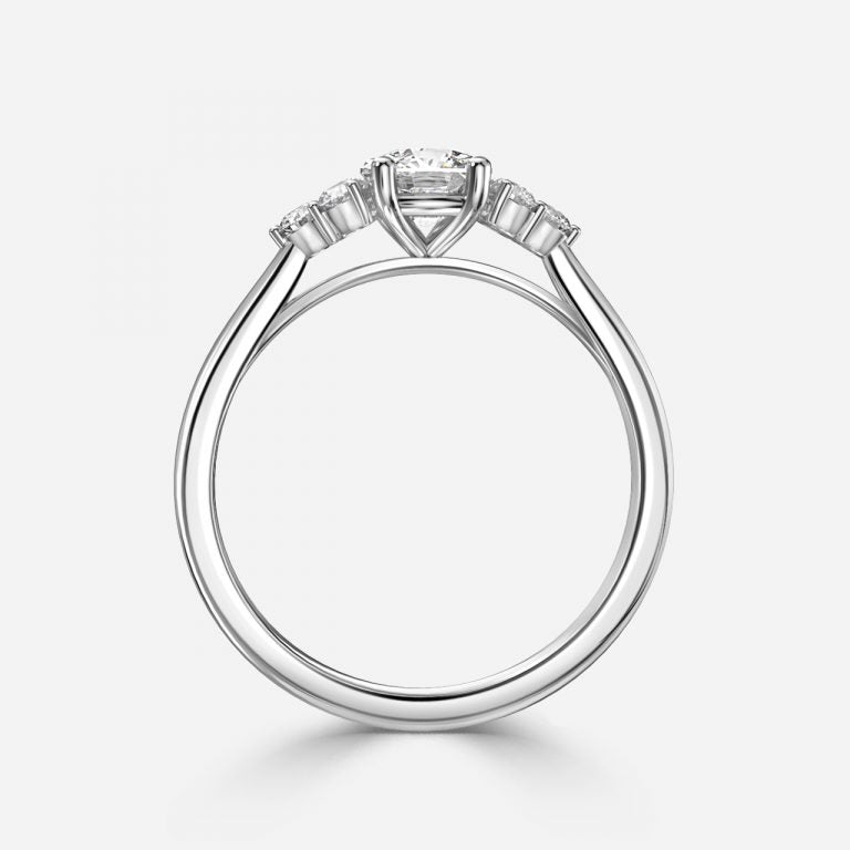 Aviva Cushion Cluster Moissanite Engagement Ring