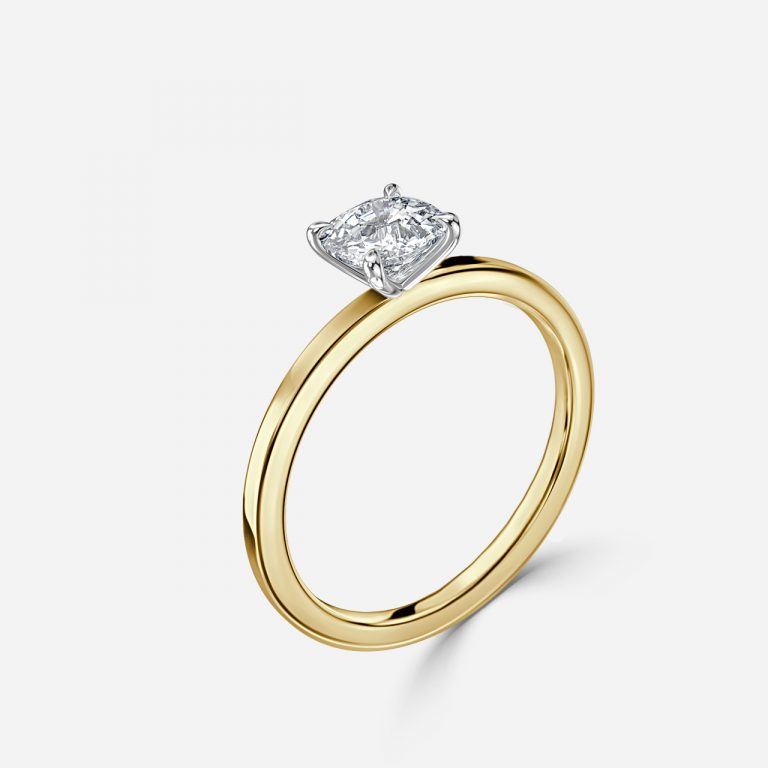 Kalista Cushion Solitaire Moissanite Engagement Ring