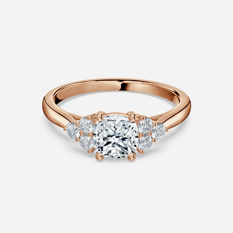 Aviva Cushion Cluster Moissanite Engagement Ring