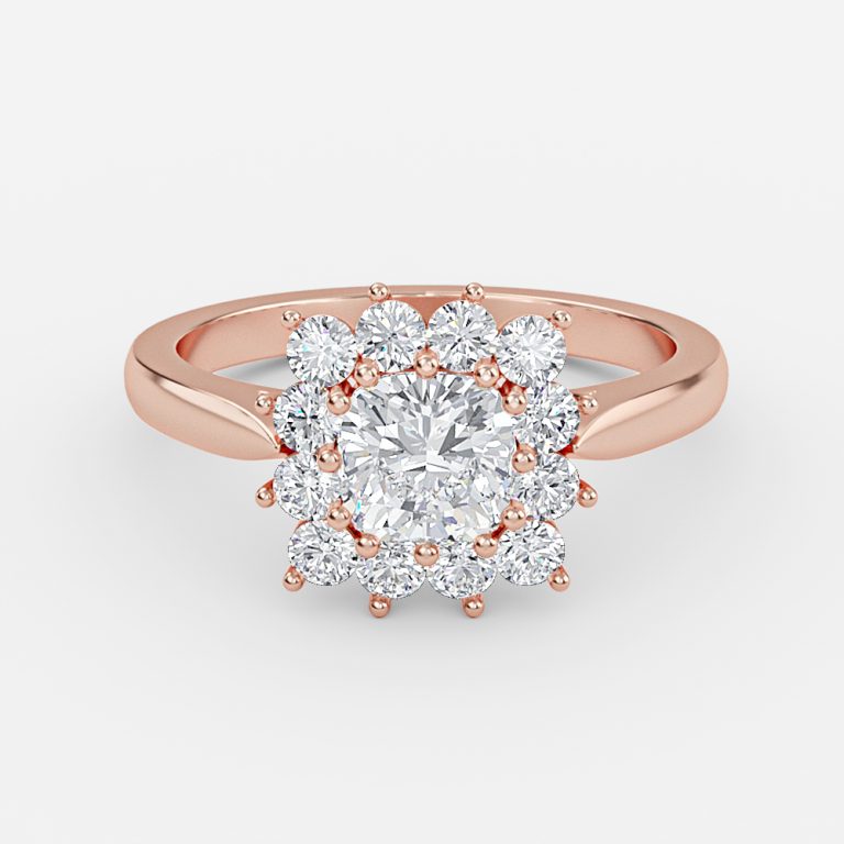 Vesper Cushion Cluster Moissanite Engagement Ring