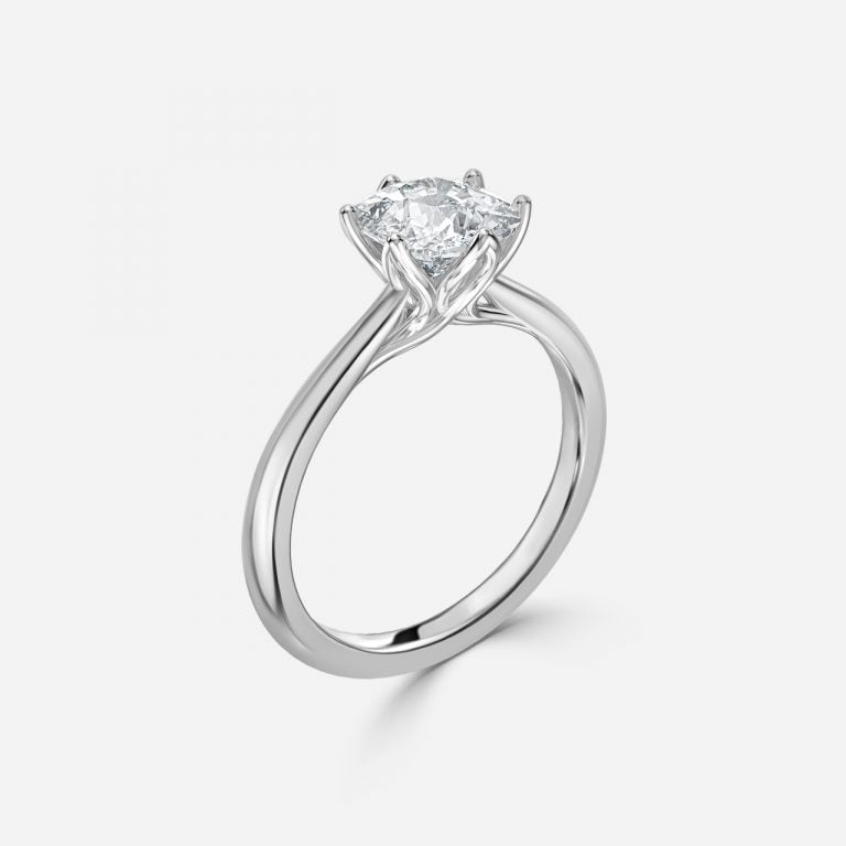 Raquel Cushion Solitaire Moissanite Engagement Ring