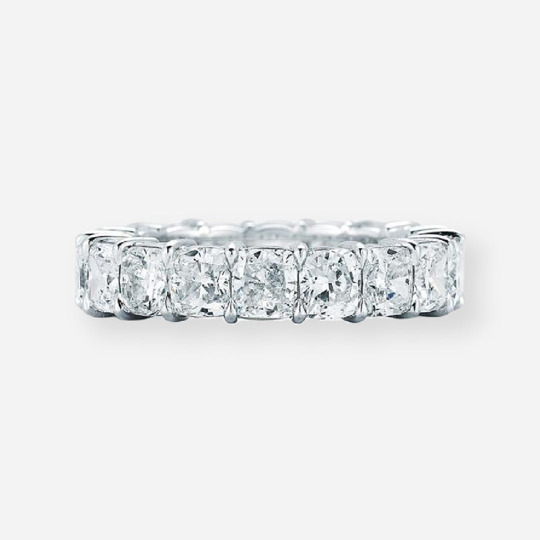 Classic Cushion Moissanite Eternity Band