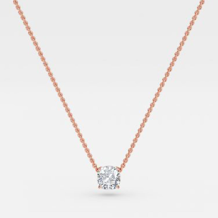 Cushion Moissanite Solitaire Pendant