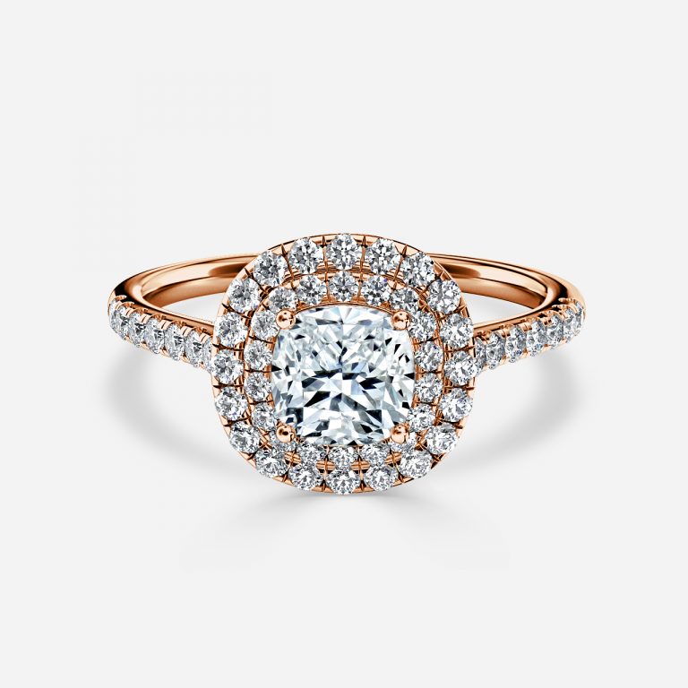 Linnea Cushion Halo Moissanite Engagement Ring