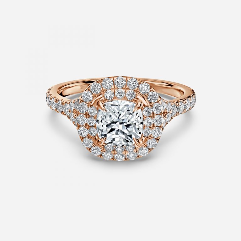 Afton Cushion Halo Moissanite Engagement Ring