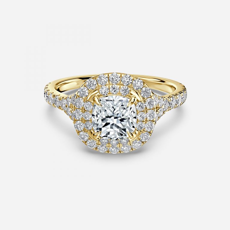 Afton Cushion Halo Moissanite Engagement Ring