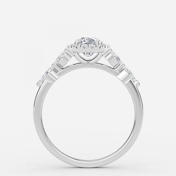 Jacinta Cushion Halo Moissanite Engagement Ring