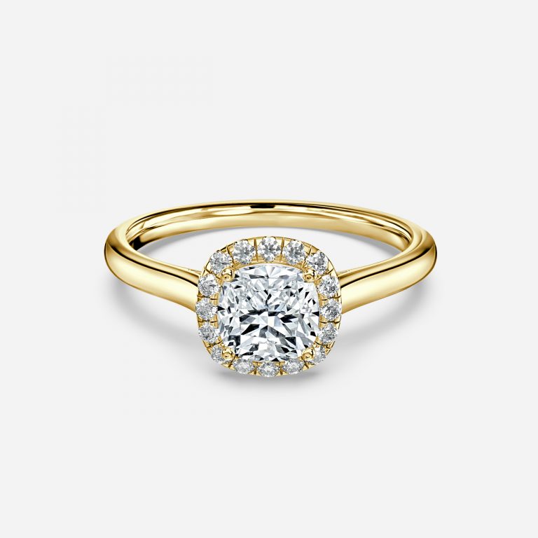 Louisa Cushion Halo Moissanite Engagement Ring