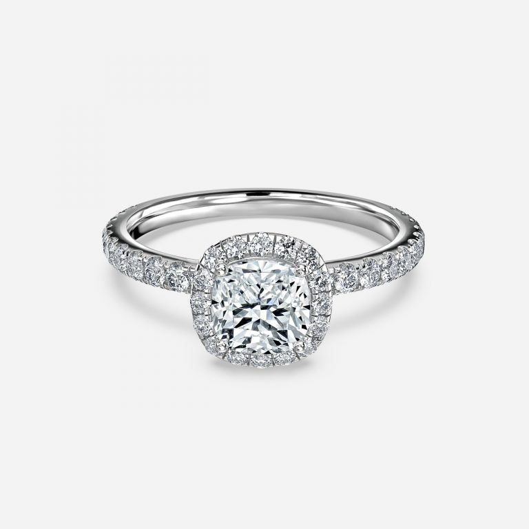 Lucia Cushion Halo Moissanite Engagement Ring