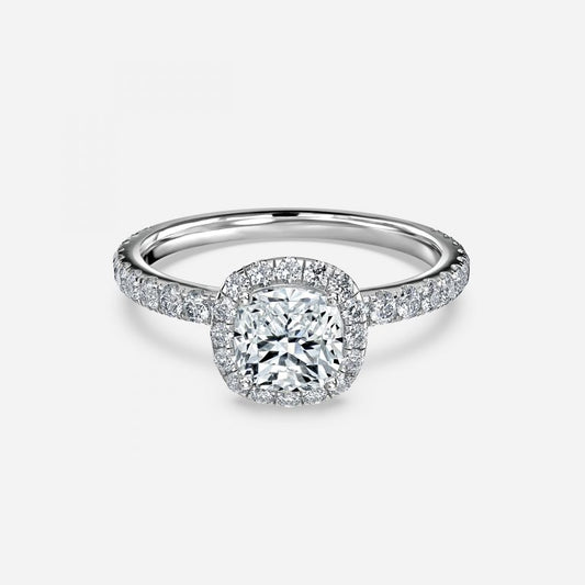 Lucia Cushion Halo Moissanite Engagement Ring