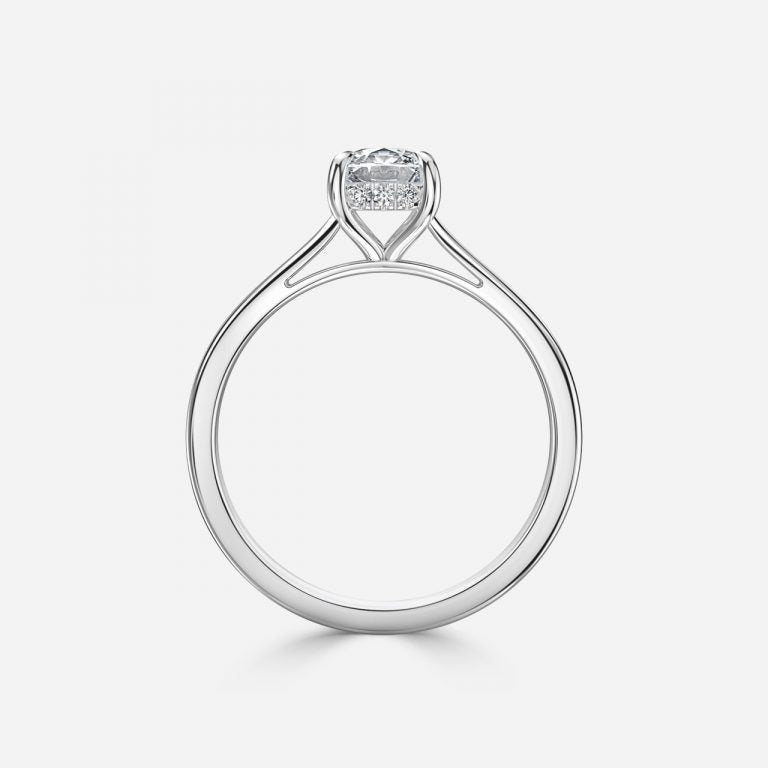 Jessalyn Cushion Hidden Halo Moissanite Engagement Ring