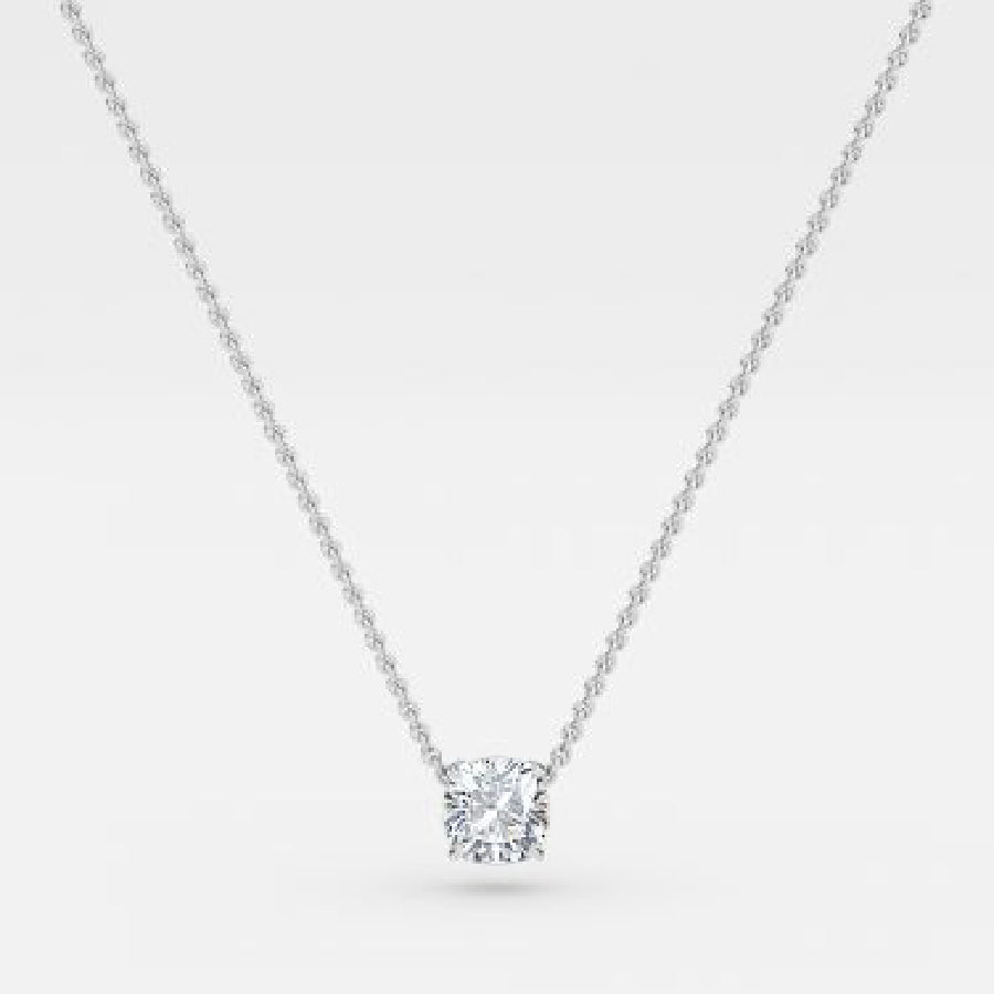 Cushion Moissanite Solitaire Pendant