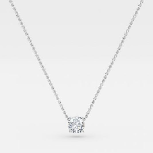 Cushion Moissanite Solitaire Pendant