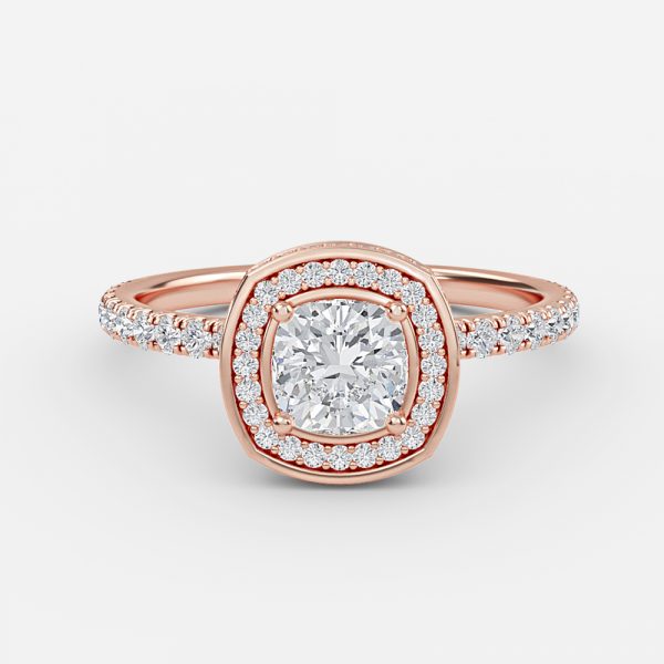 Kassia Cushion Halo Moissanite Engagement Ring