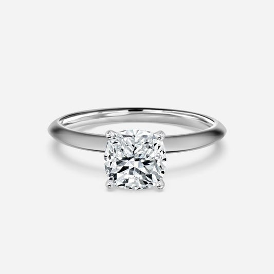 Arlette Cushion Solitaire Moissanite Engagement Ring