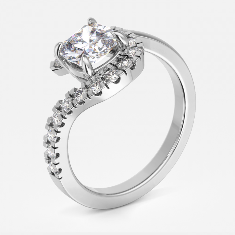 Thalassa Cushion Halo Moissanite Engagement Ring