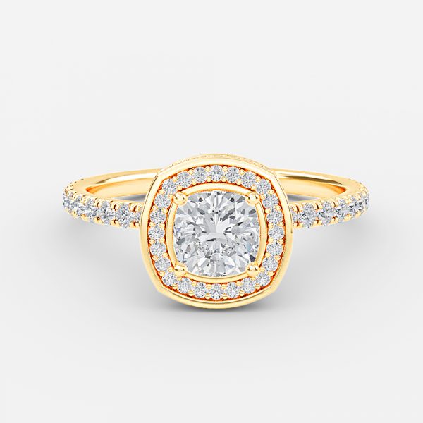 Kassia Cushion Halo Moissanite Engagement Ring