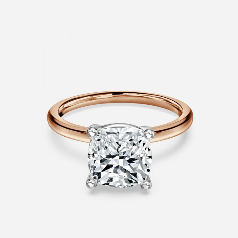 Magalie Cushion Solitaire Moissanite Engagement Ring