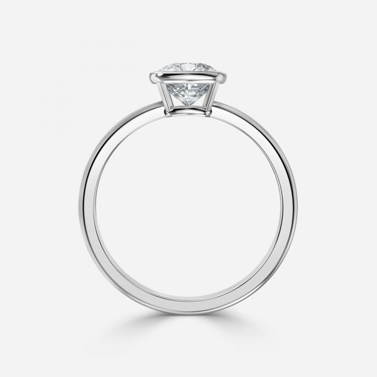 Alina Cushion Bezel Moissanite Engagement Ring