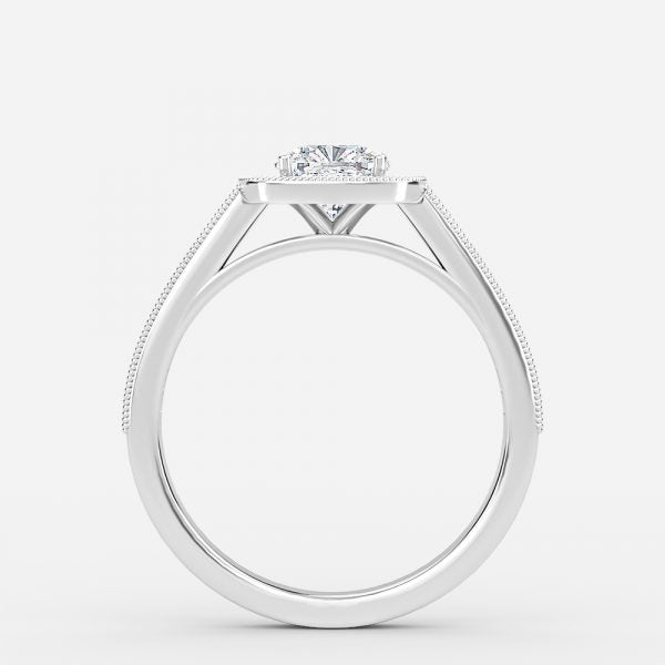 Haven Cushion Halo Moissanite Engagement Ring