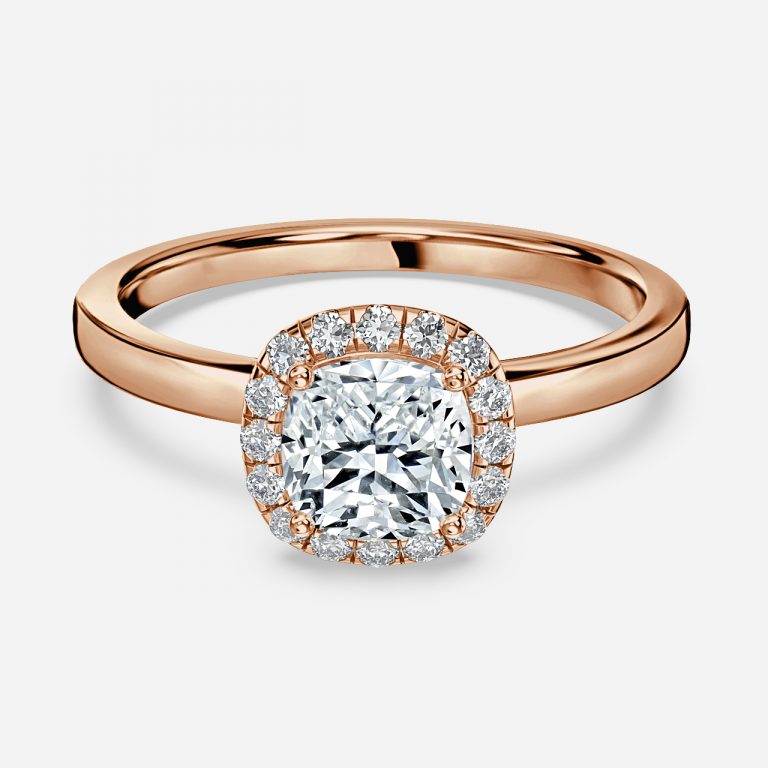 Katya Cushion Halo Moissanite Engagement Ring