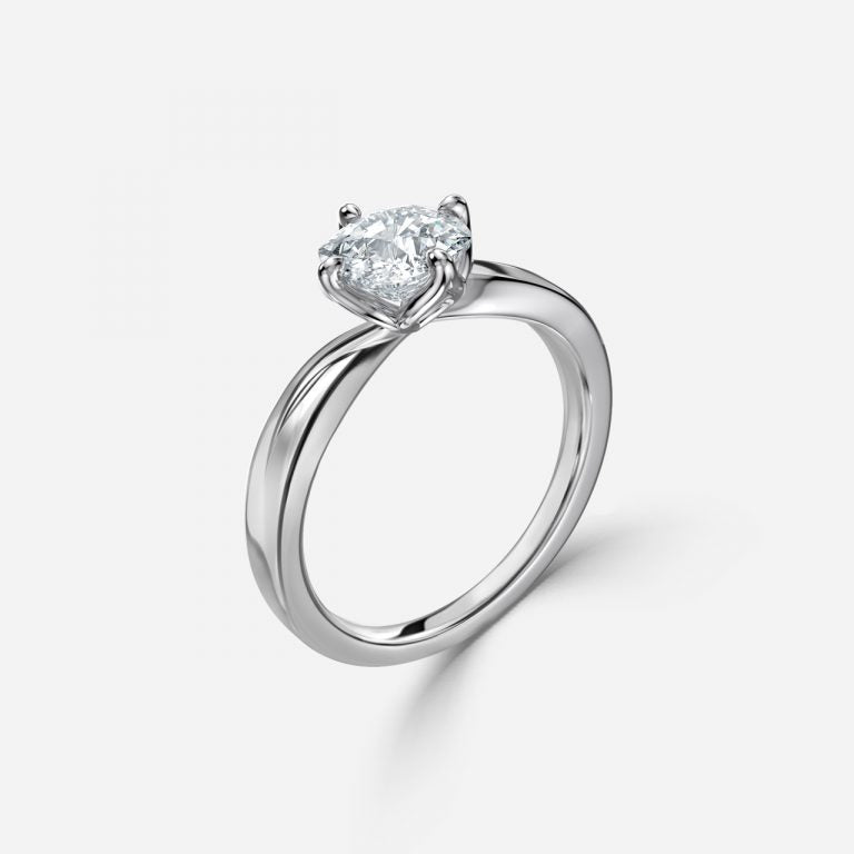 Noelle Cushion Solitaire Moissanite Engagement Ring