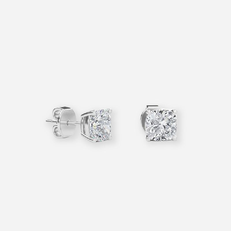 Cushion Moissanite Stud Earrings