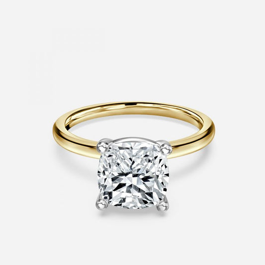 Magalie Cushion Solitaire Moissanite Engagement Ring