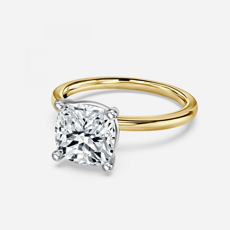 Magalie Cushion Solitaire Moissanite Engagement Ring