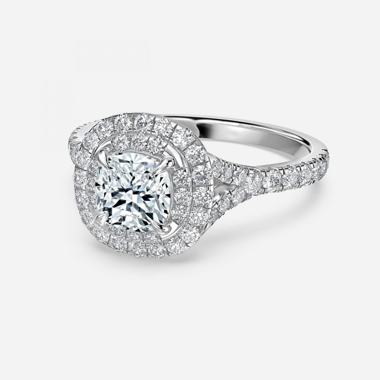 Afton Cushion Halo Moissanite Engagement Ring