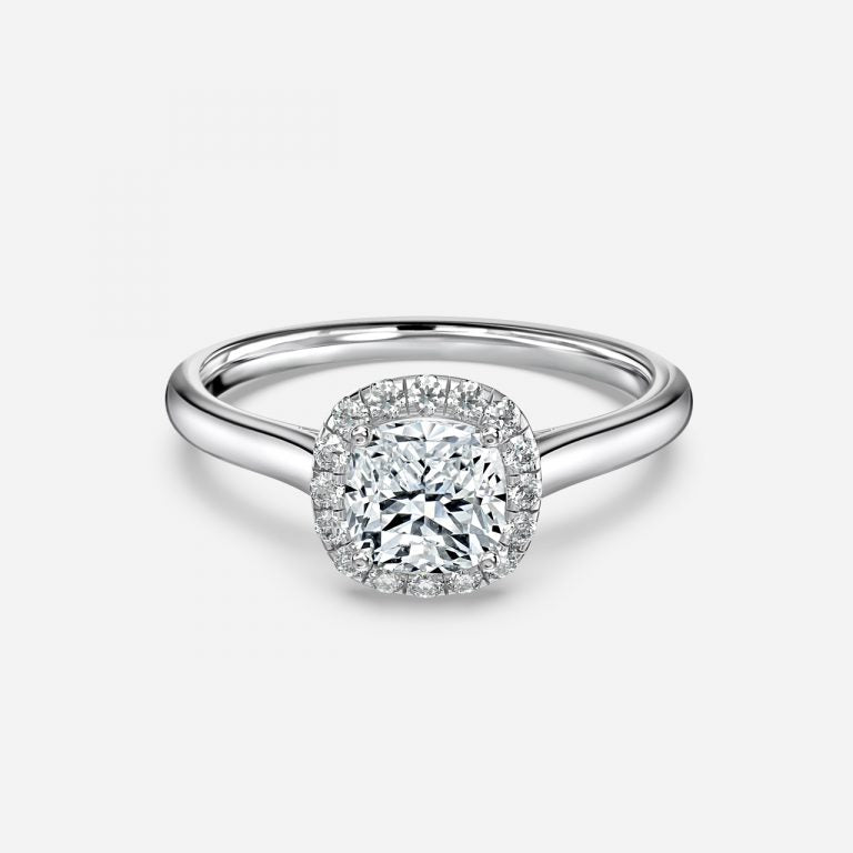 Louisa Cushion Halo Moissanite Engagement Ring