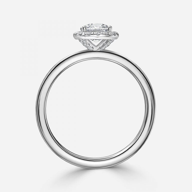 Katya Cushion Halo Moissanite Engagement Ring