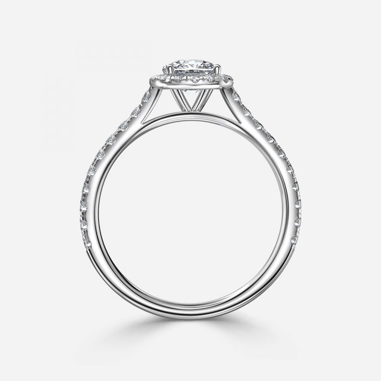 Joliette Cushion Halo Moissanite Engagement Ring