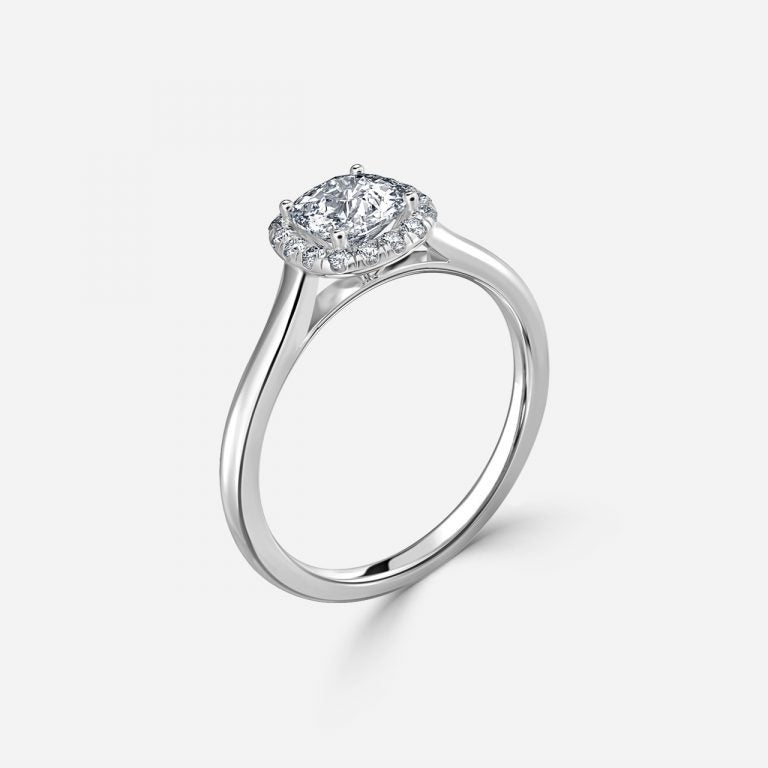 Louisa Cushion Halo Moissanite Engagement Ring