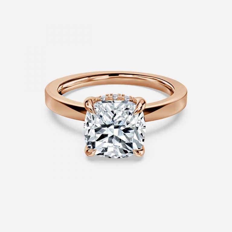 Edeline Cushion Hidden Halo Moissanite Engagement Ring