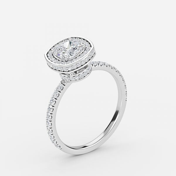 Kassia Cushion Halo Moissanite Engagement Ring