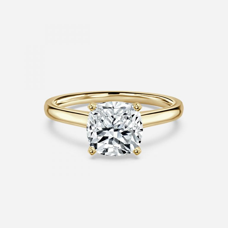 Bernadette Cushion Solitaire Moissanite Engagement Ring