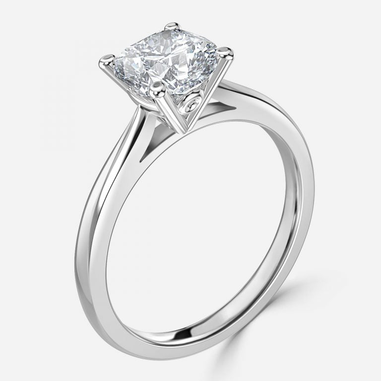 Yuna Cushion Solitaire Moissanite Engagement Ring