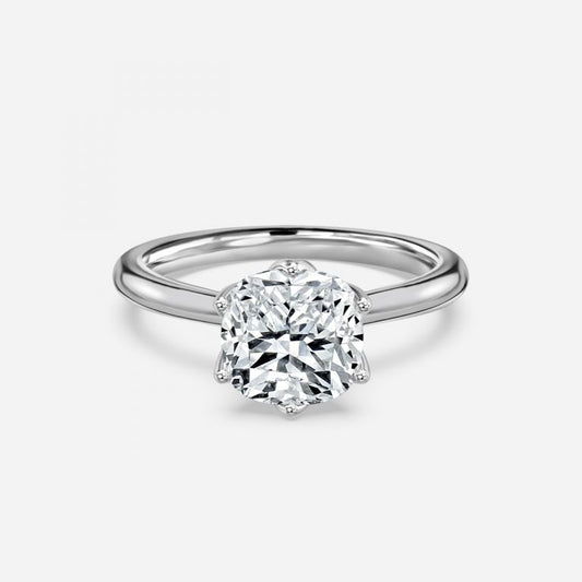 Raquel Cushion Solitaire Moissanite Engagement Ring