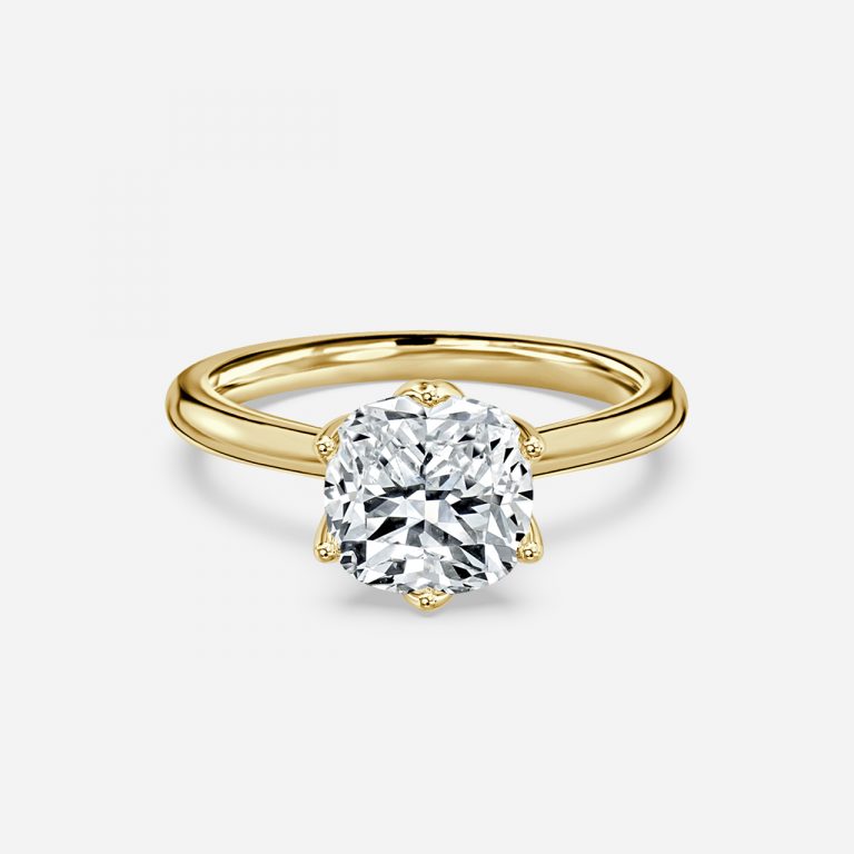 Raquel Cushion Solitaire Moissanite Engagement Ring