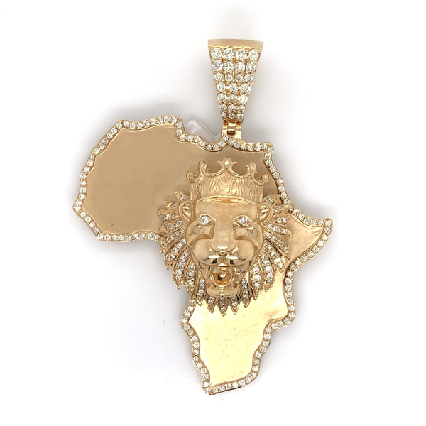 1.75 CT Moissanite Iced Out African Lion Pendant