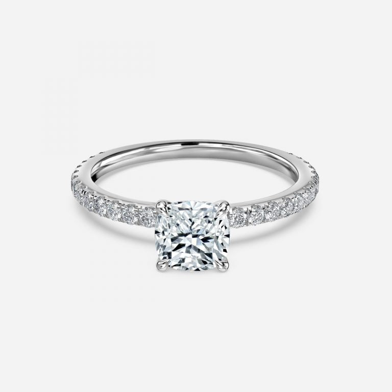 Zeni Cushion Dainty Moissanite Engagement Ring