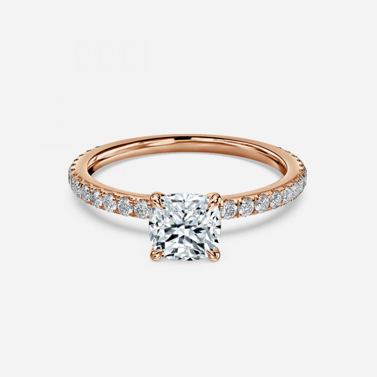 Zeni Cushion Dainty Moissanite Engagement Ring