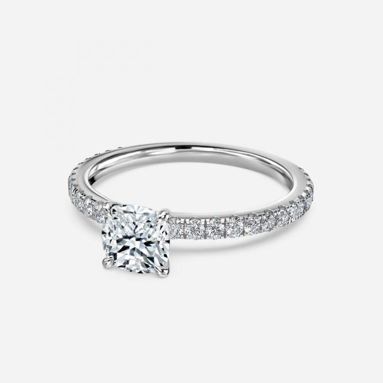 Zeni Cushion Dainty Moissanite Engagement Ring