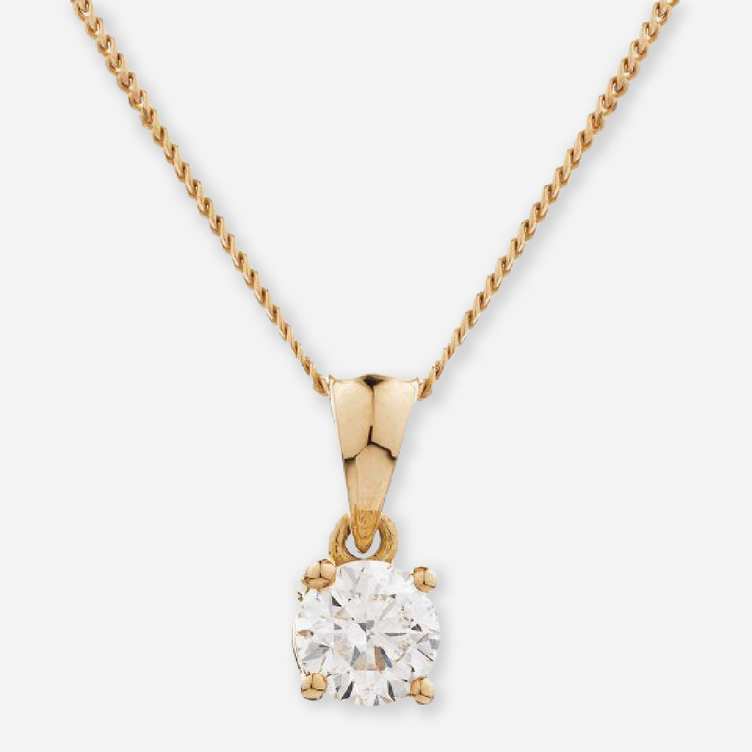 Round Moissanite Solitaire Pendant