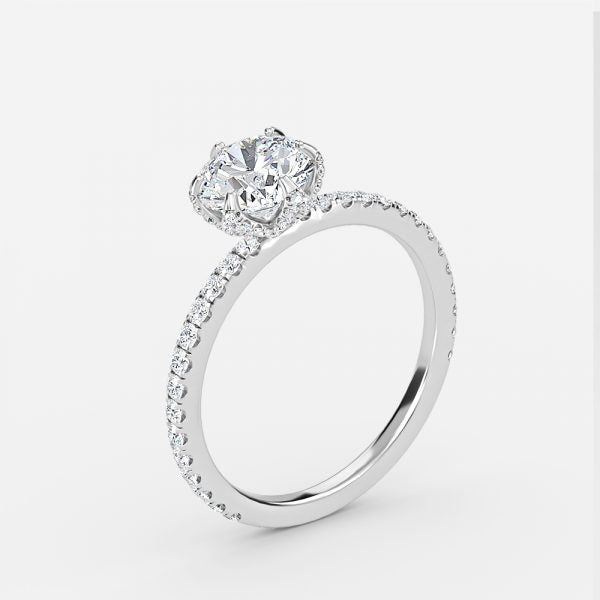 Davina Round Dainty Moissanite Engagement Ring