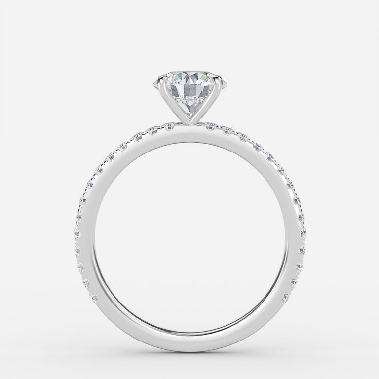 Zeni Round Dainty Moissanite Engagement Ring